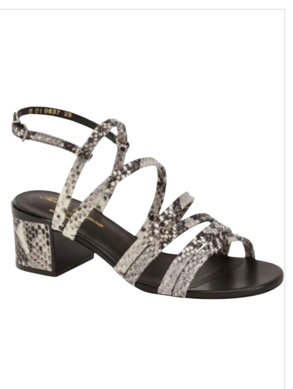 Robert Clergerie Eolia Snake Print Leather Block Heel Sandals Sz 6